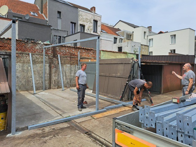 opbouw nieuwe garageboxen